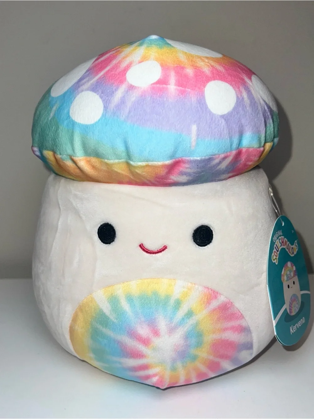 Kervena Rainbow Tie-Dye Mushroom Squishy Toy - Soft Kids Plush
